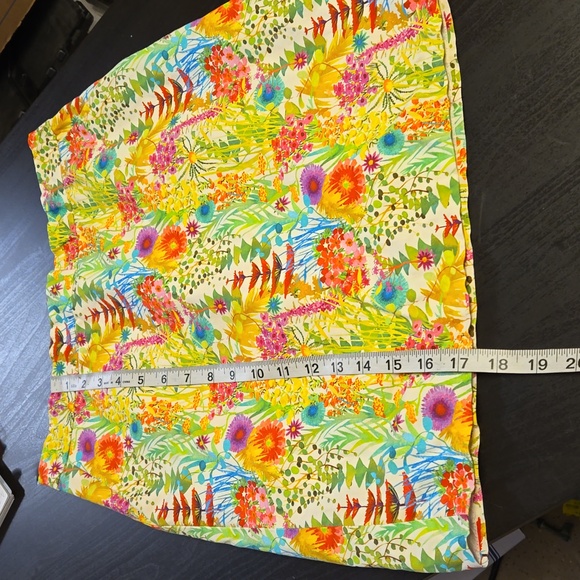 J Crew Liberty Art Fabrics Skirt Stunning Floral Colors Pockets Zip Yellow SZ 0 - Picture 12 of 13